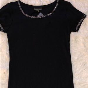 JeansBy Buffalo Black Top w/Silver bead detail